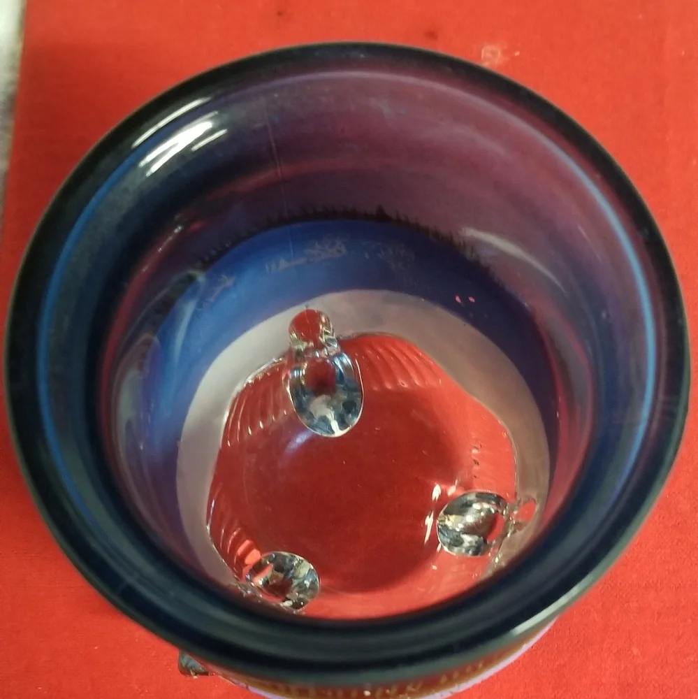 Vintage Votive Winter Scene Hand Painted Glass Candle Holder